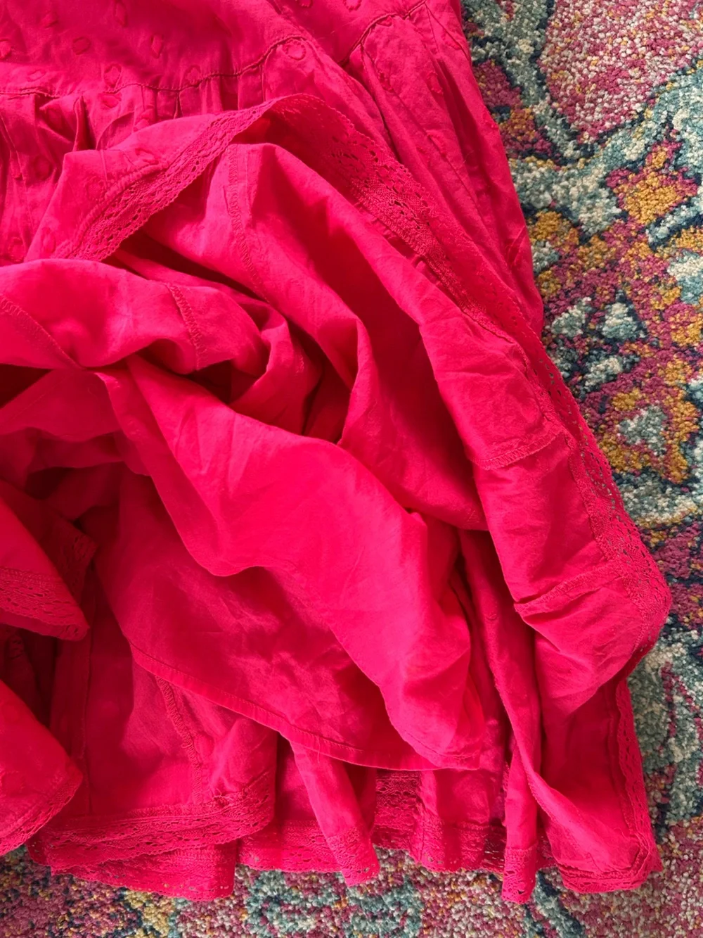 NWT Ulla Johnson | Hot Pink Beatriz Spaghetti Strap Embroidered Mini Dress Sz 10
